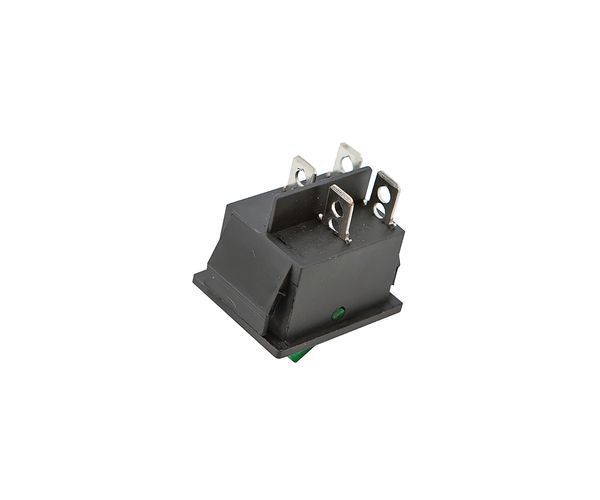 Кнопка KCD2 (250V, 15A, 4 контакти) зелена P2-0101 фото