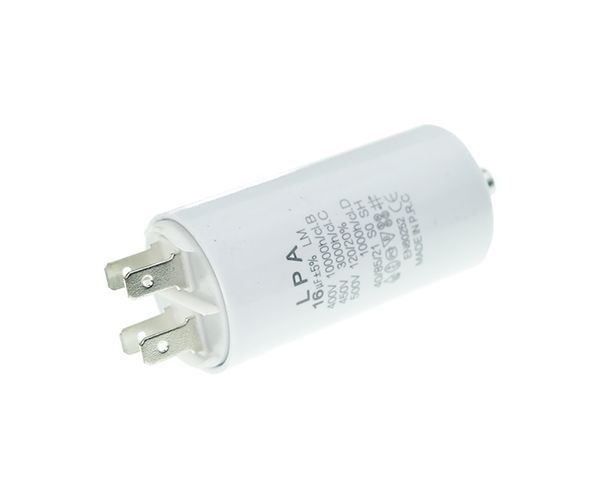 Конденсатор CBB60 16 мкФ 450V, з клемами, різьбовим кріпленням та гайкою (LPA) H1-0413 фото