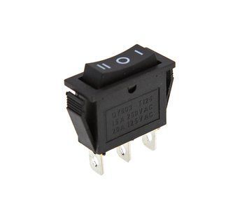 Кнопка QY603 (250V, 15A) вузька чорна, 3 позиції, 3 контакти P2-0175 фото