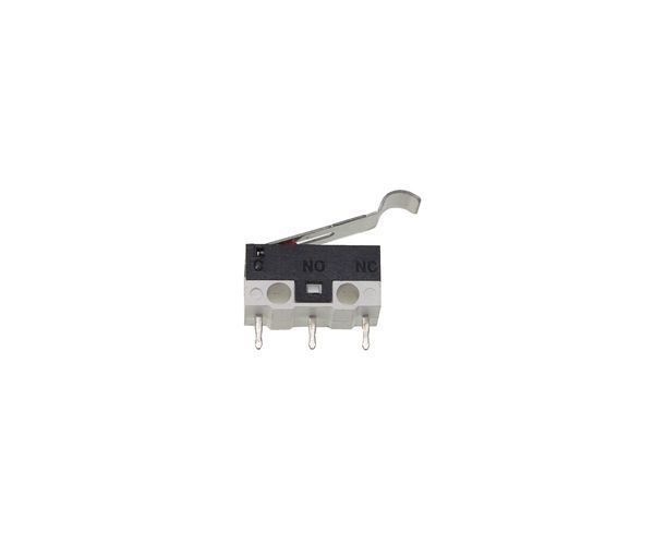 Мікроперемикач Whicepart KW10-Z3P (SPDT, 125Vdc 1A) (13x6x6.7 мм, клеми 0.9x3.6 мм), важіль 16.5 мм загнутий P2-0195 фото