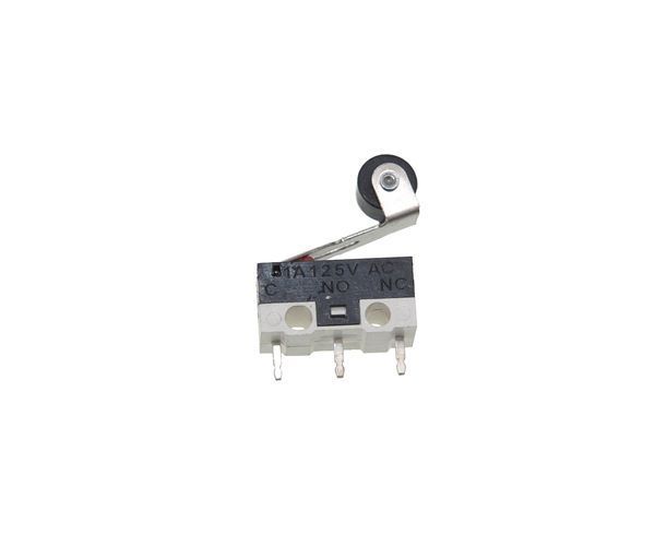 Мікроперемикач Whicepart KW10-Z4P (SPDT, 125Vdc 1A) (13x6x6.7 мм, клеми 0.9x3.6 мм), важіль 14 мм з роликом P2-0196 фото